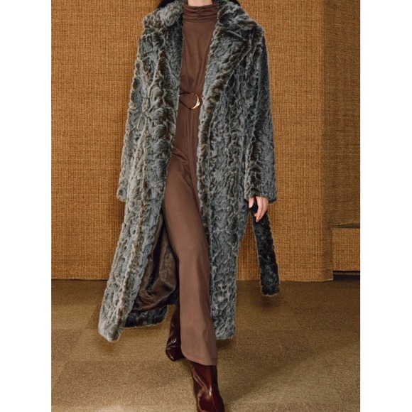 Commense Brown Turtleneck Maxi Dress with Gold Ring Detail Long Sleeve Size M - Picture 7 of 16